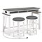 3-Piece Home Bar Set with 2 Upholstered Bar Stools Outlets and USB Ports